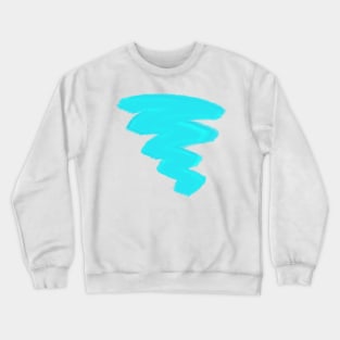 Abstract Neon Cyan Brush Stroke Crewneck Sweatshirt